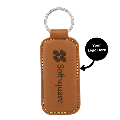Heritage Leather Keychain – Custom Logo Engraved - Corporate Keychains