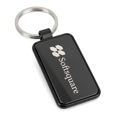 Custom Black Metal Keychain with Logo | Engraved Corporate Gift