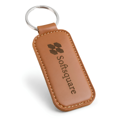 Heritage Leather Keychain – Custom Logo Engraved - Corporate Keychains